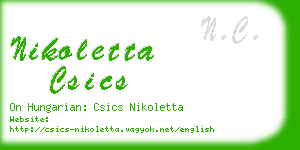 nikoletta csics business card